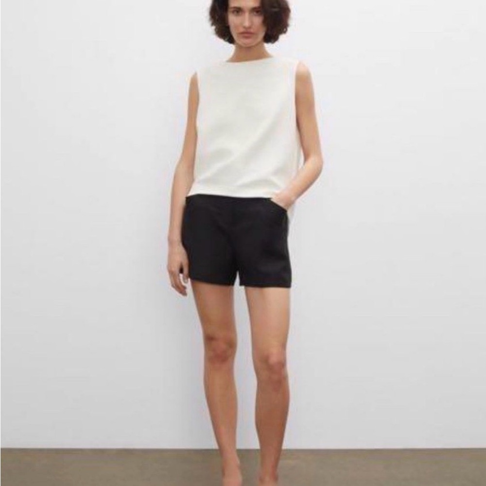 Club Monaco Black High-Waist Tailored Shorts